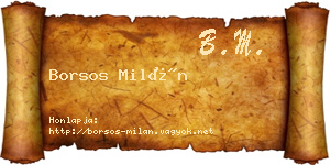 Borsos Milán névjegykártya