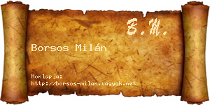 Borsos Milán névjegykártya