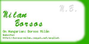milan borsos business card